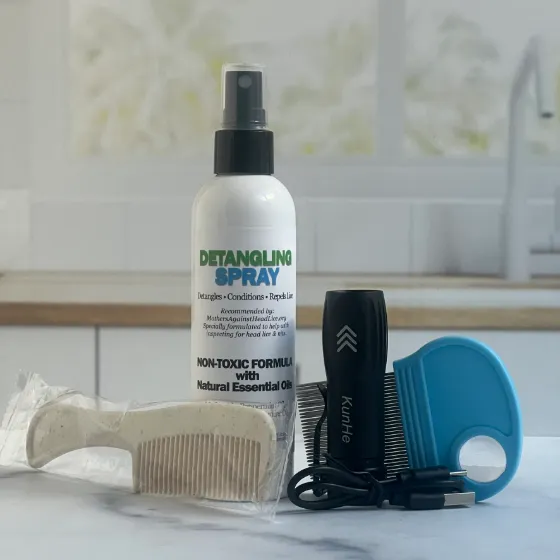 The LiceKiller Lice Inspection Kit — UV black-light flashlight, combs, and detangling spray